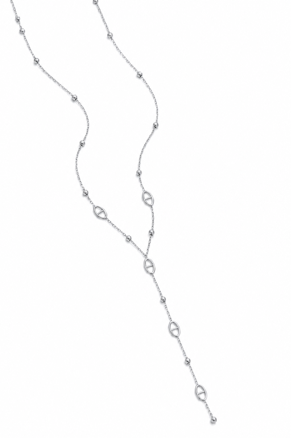 Amalya – collier Y maille marine