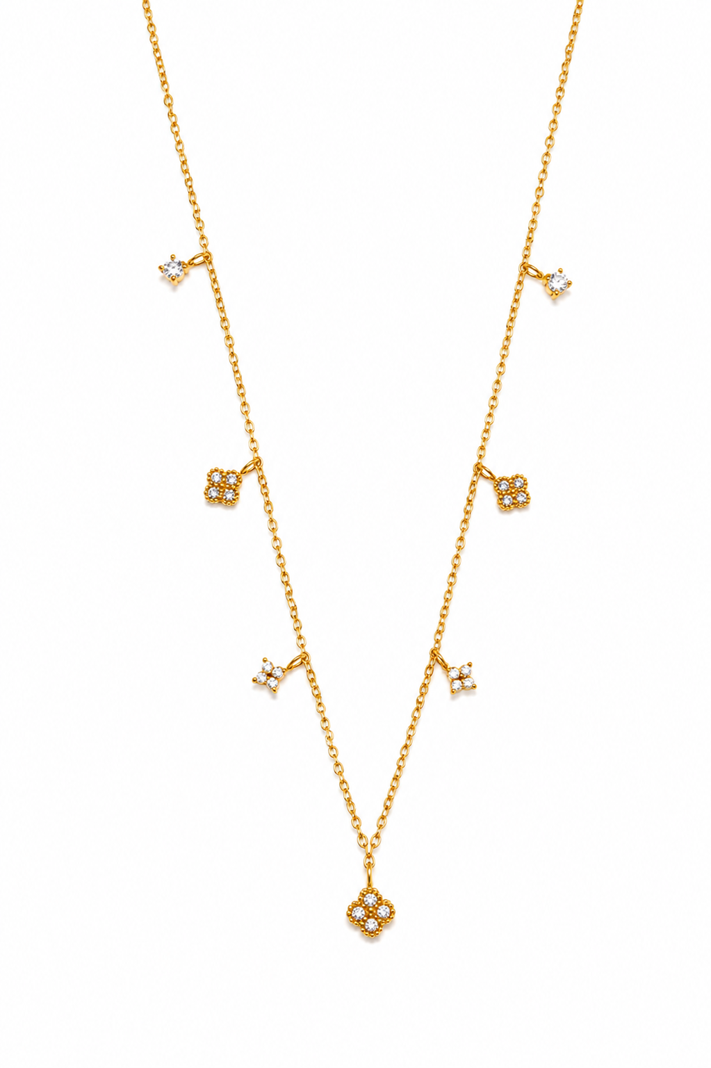 Inaya – collier ras du cou doré motifs zircon