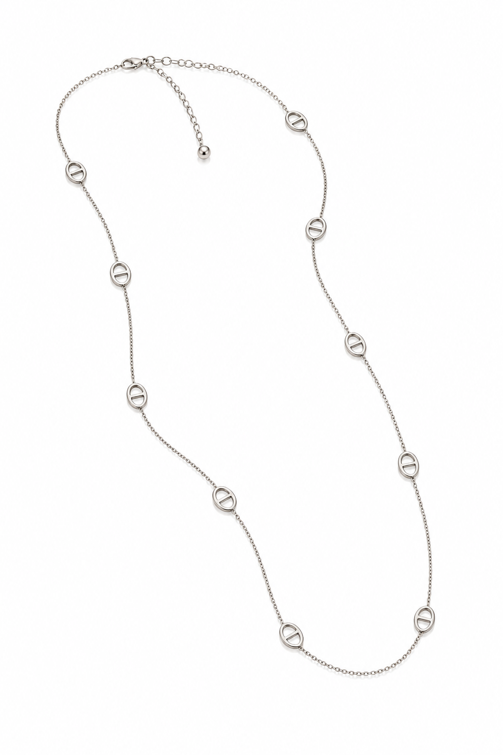 Lina – collier sautoir doré maille marine