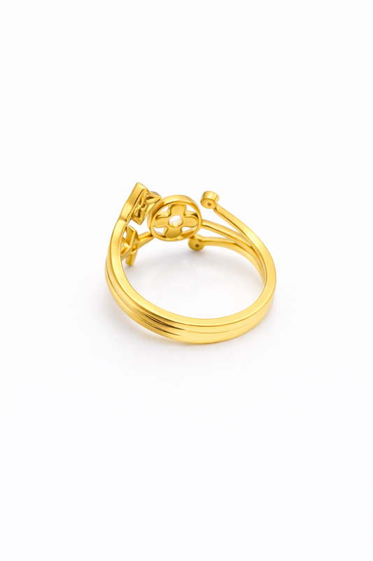Althéa - bague dorée ajustable motifs étoiles
