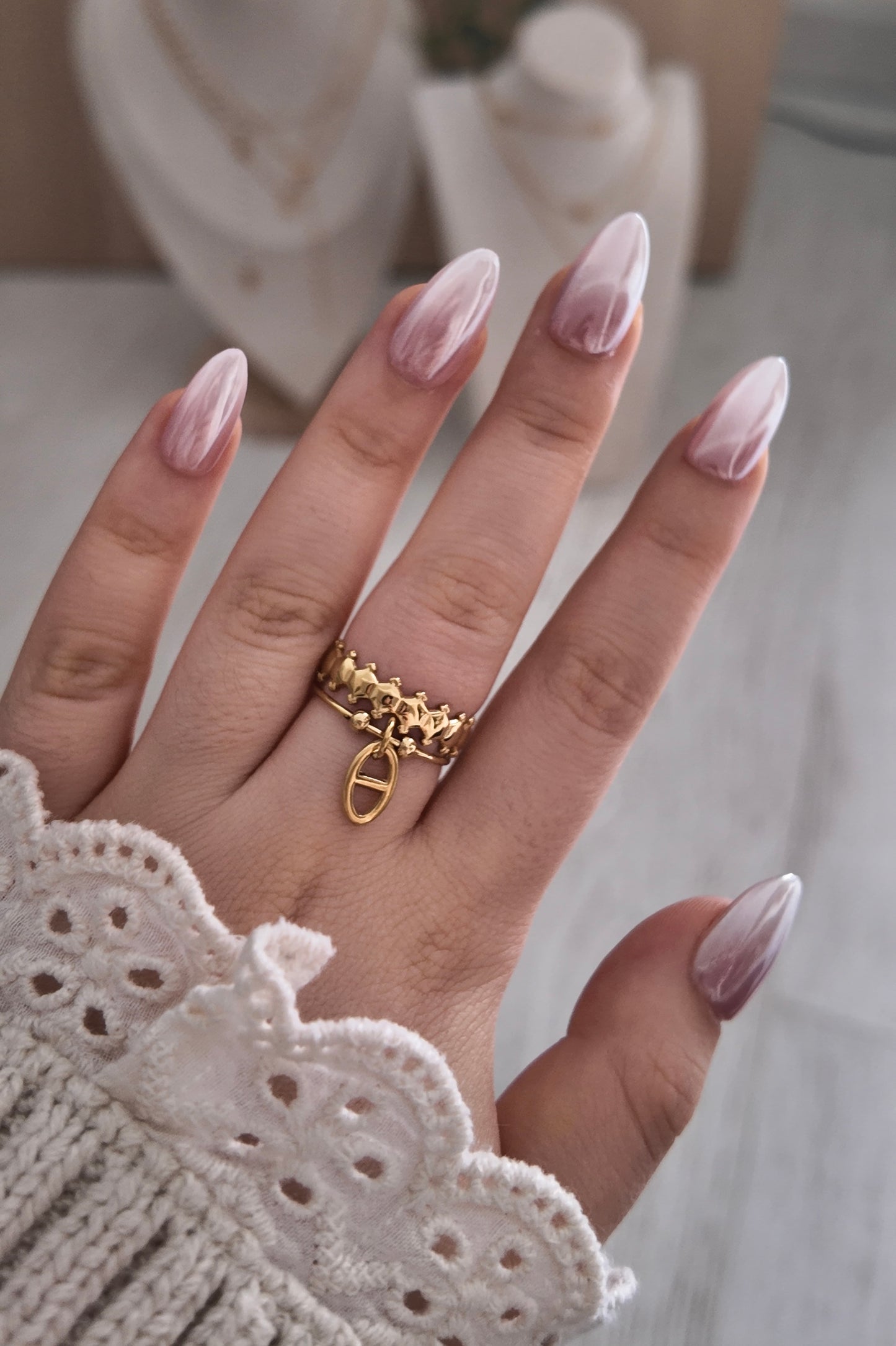 Esila - bague dorée ajustable minimaliste
