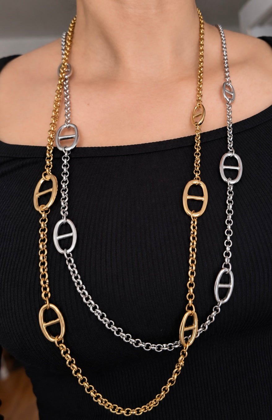 Ayna – sautoir maille marine