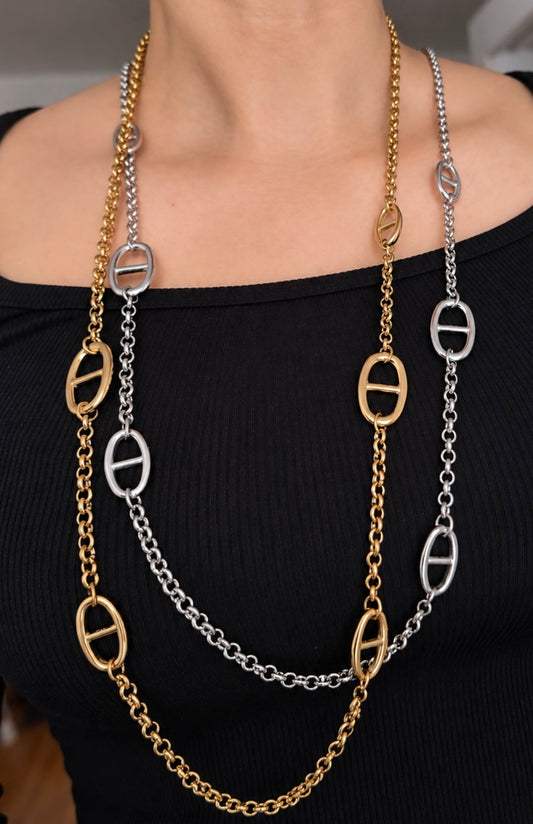 Ayna – sautoir maille marine