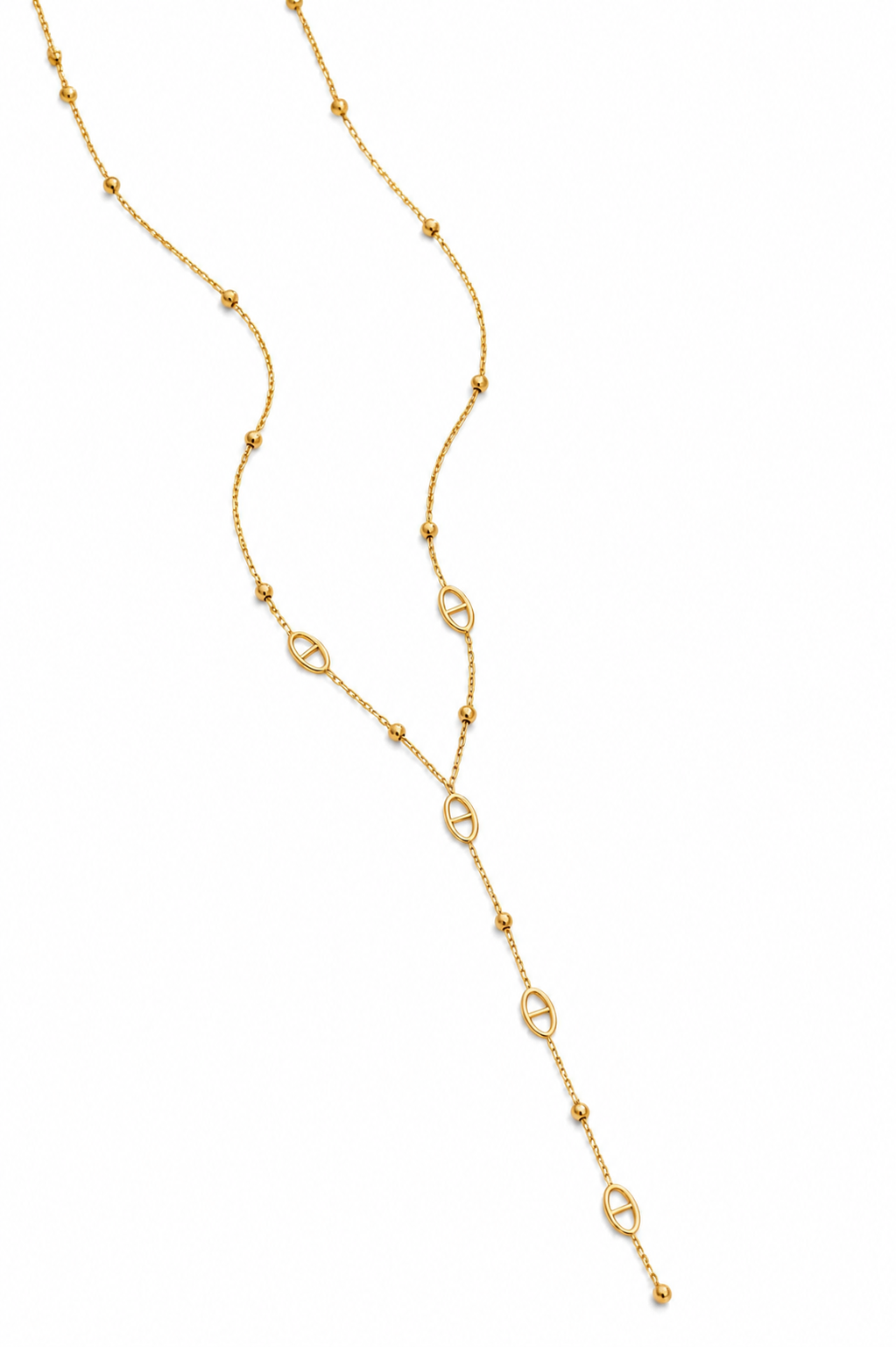 Amalya – collier Y maille marine
