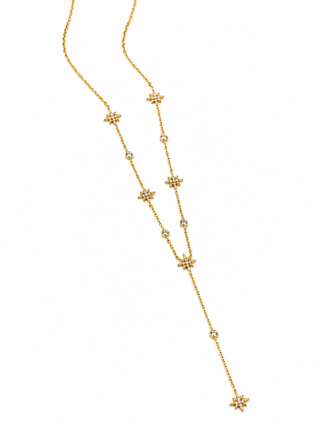 Léana – collier Y motifs étoiles & zircon