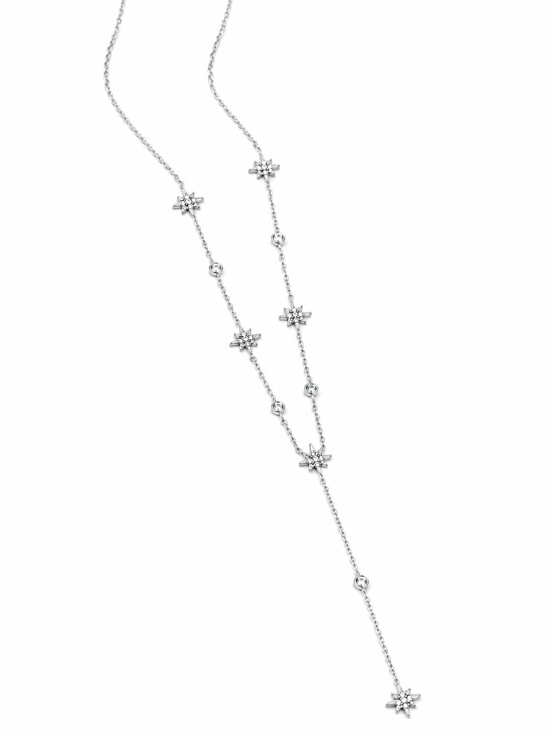 Léana – collier Y motifs étoiles & zircon