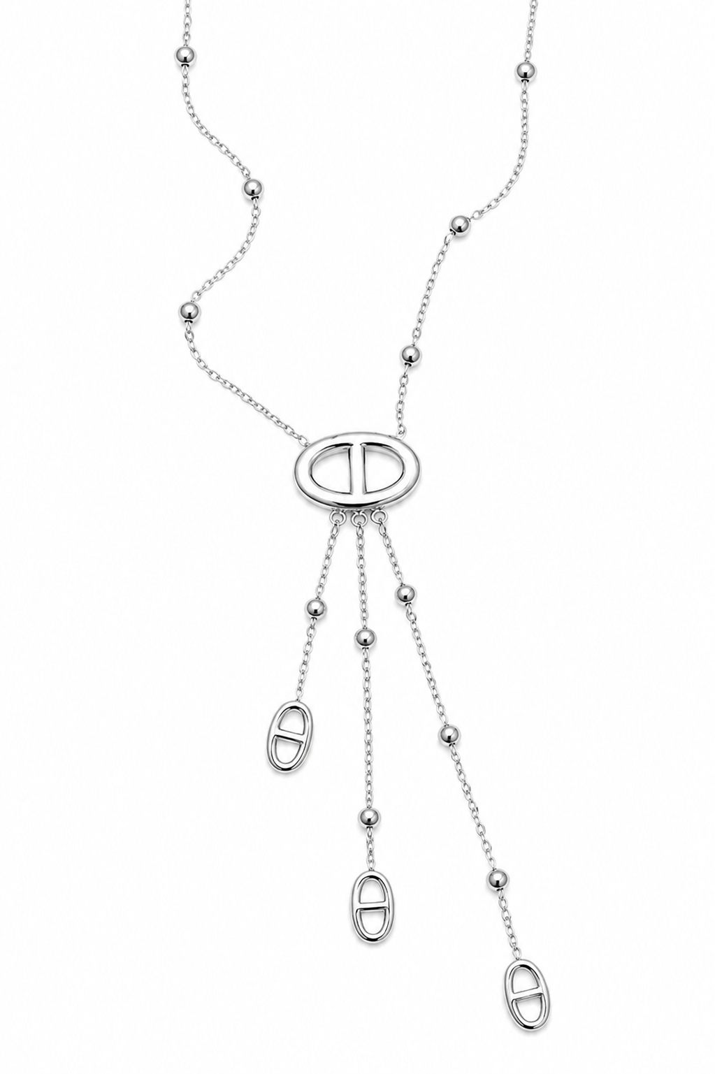 Ayuni – collier Y maille marine
