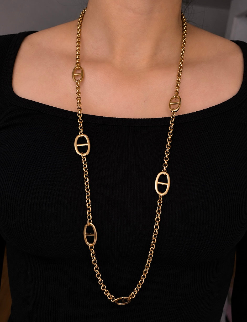 Ayna – sautoir maille marine
