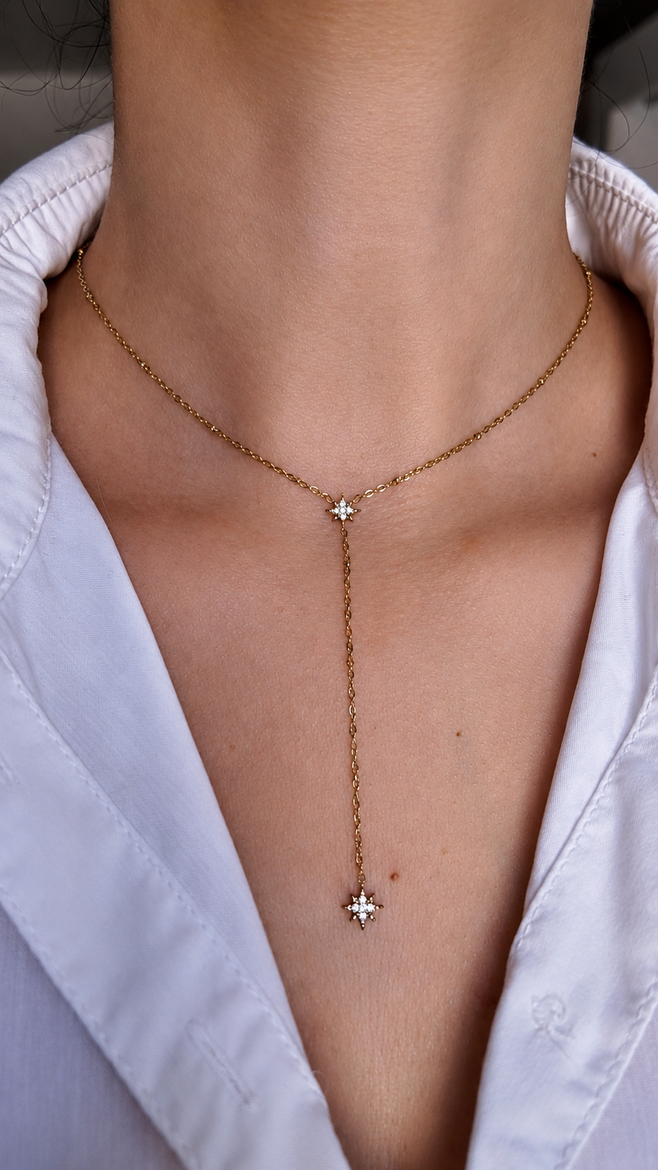 Lyra – collier Y étoile & zircon