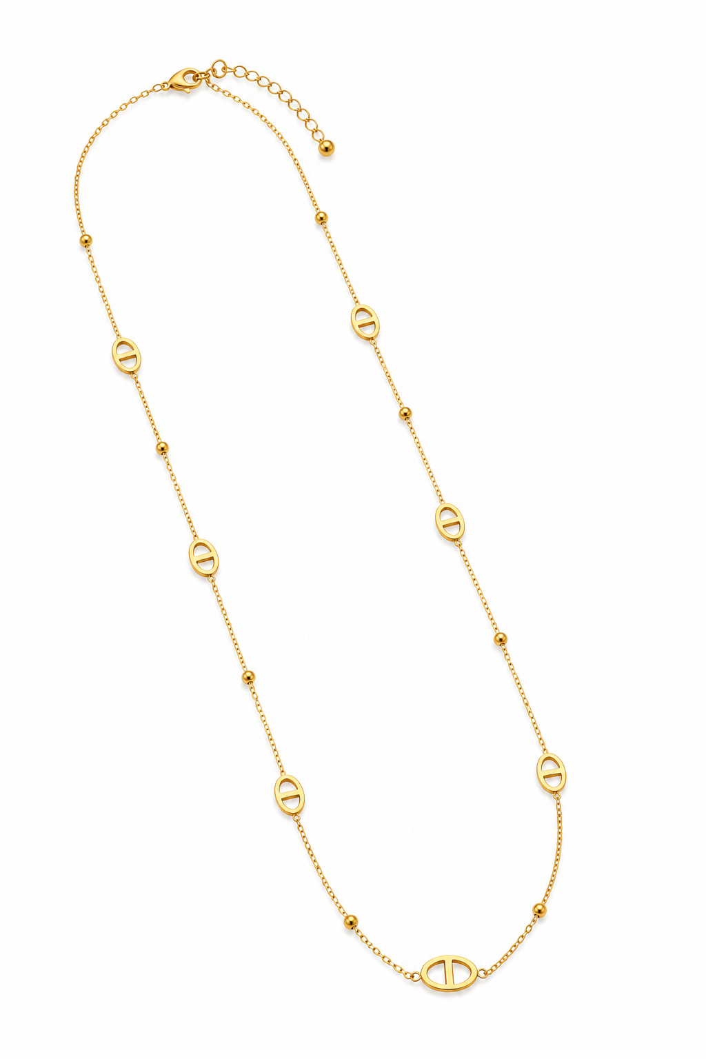 Élena – collier sautoir maille marine