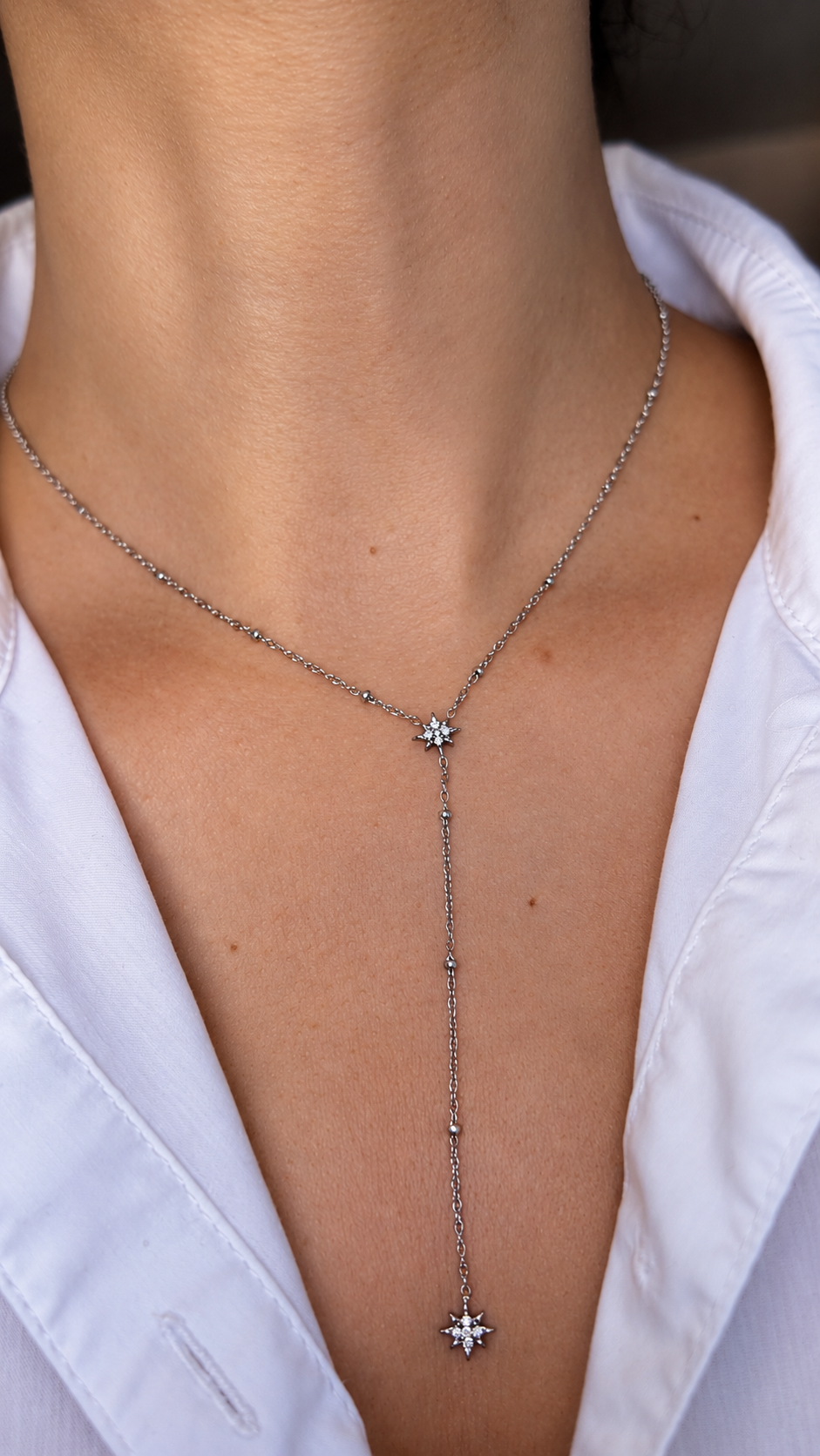 Lyra – collier Y étoile & zircon