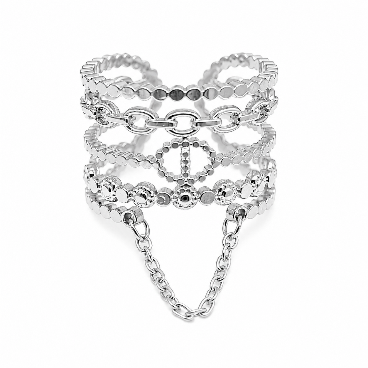 Valence - bague ajustable dorée design structuré