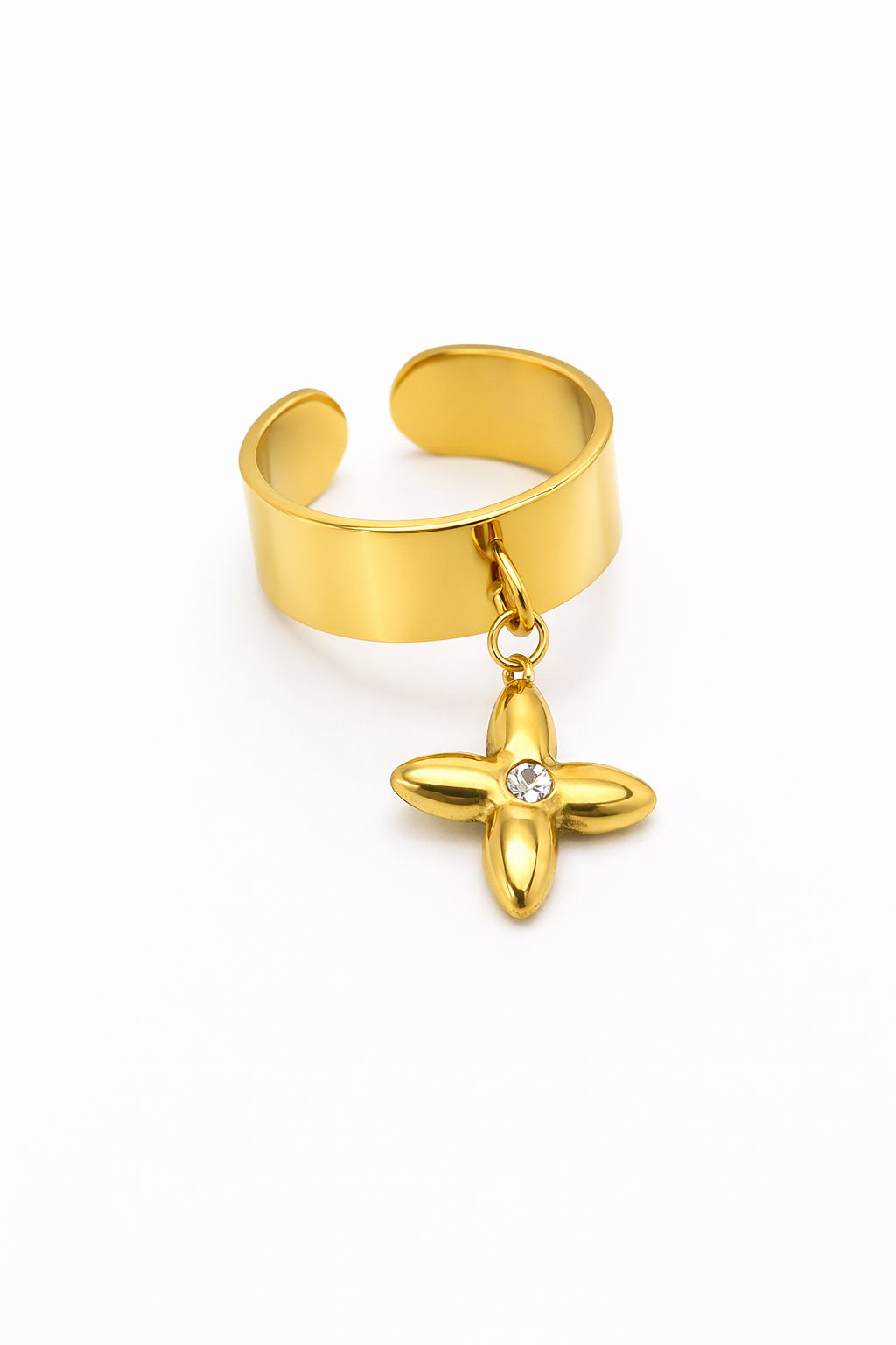 Aurélia - bague ajustable dorée pendentif étoile
