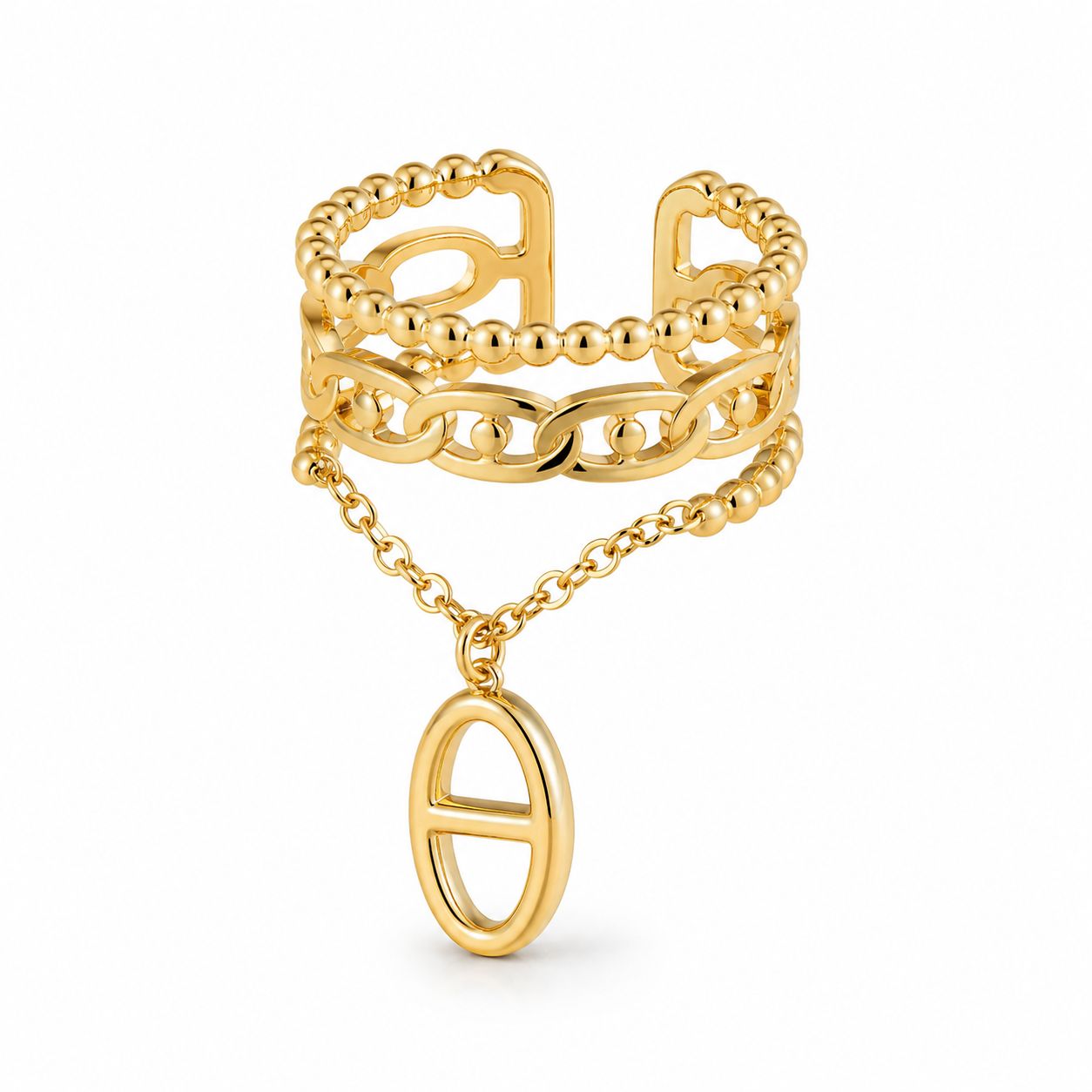 Auréa – bague chaîne marine ajustable