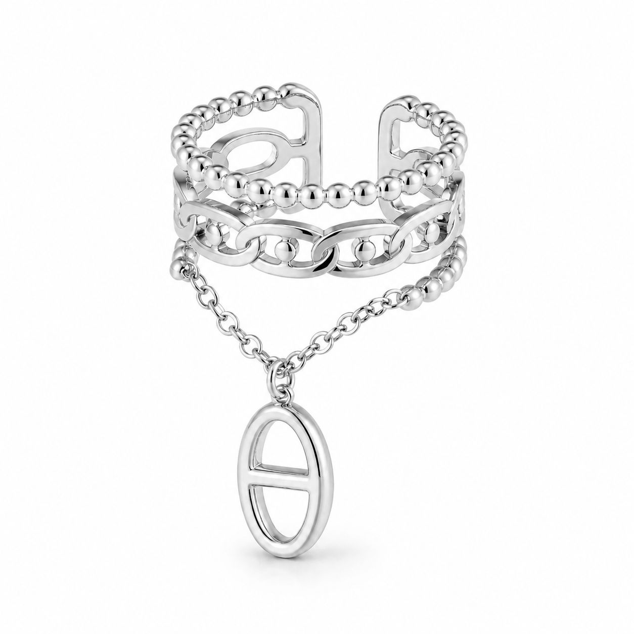 Auréa – bague chaîne marine ajustable