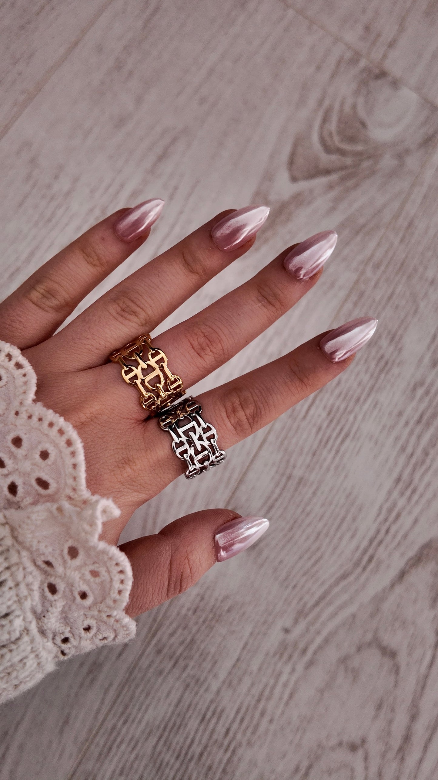 Soreya – bague maille marine
