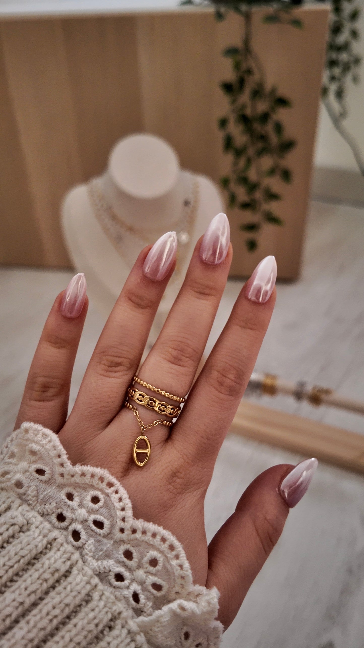 Auréa – bague chaîne marine ajustable