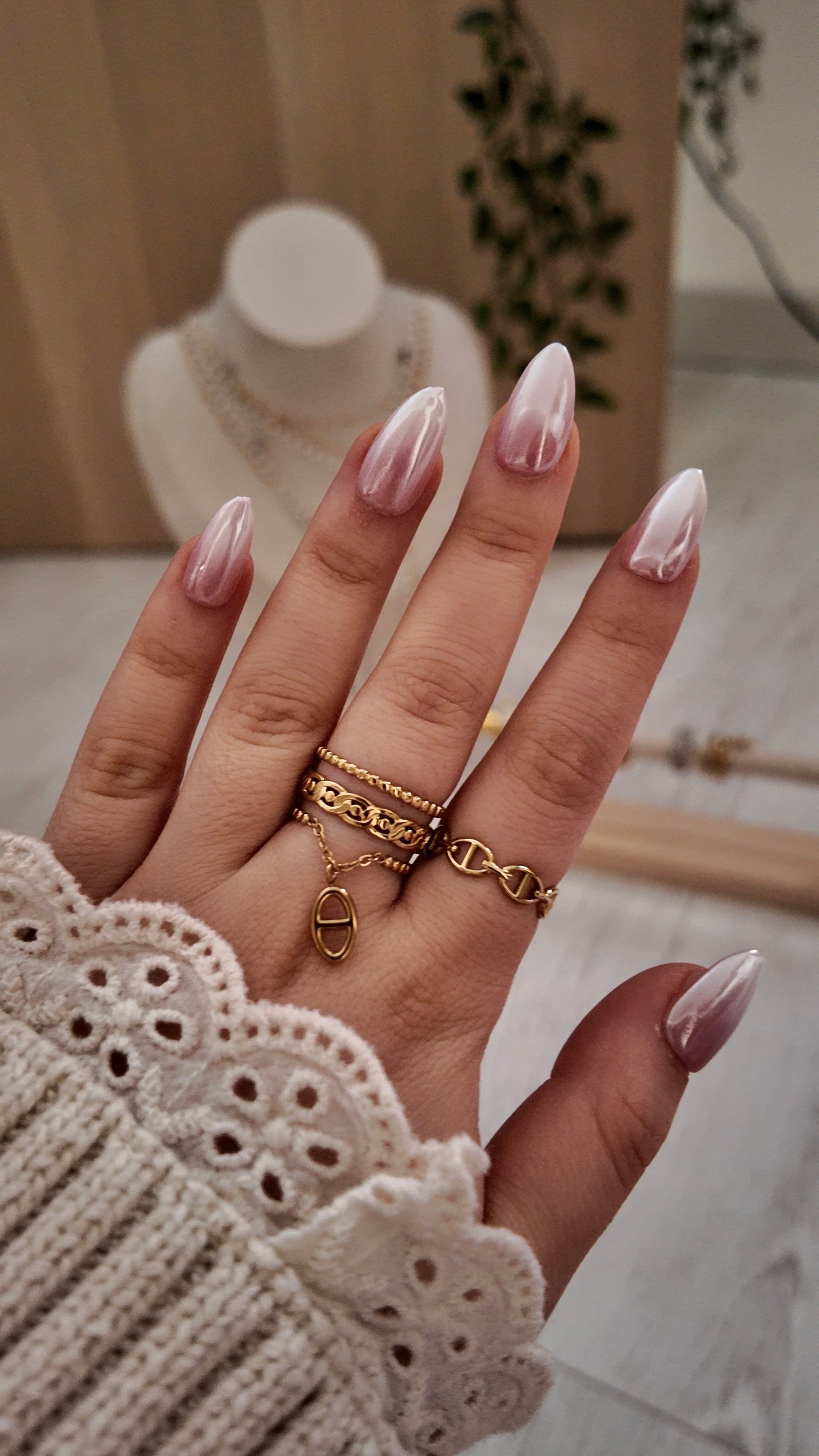 Auréa – bague chaîne marine ajustable