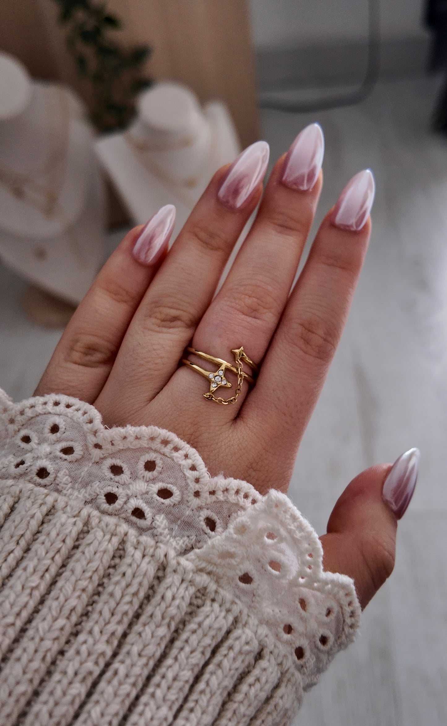 Stella - bague dorée ajustable étoile