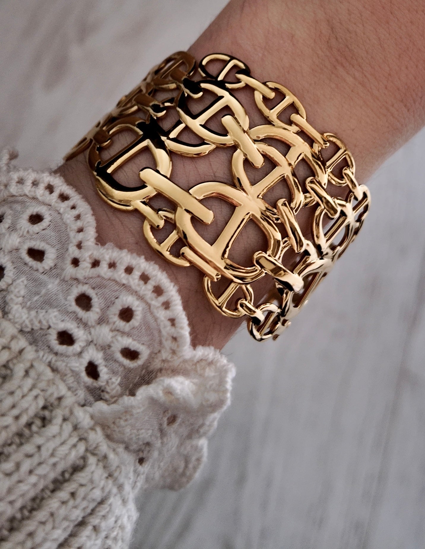 Kaelina – manchette maille marine