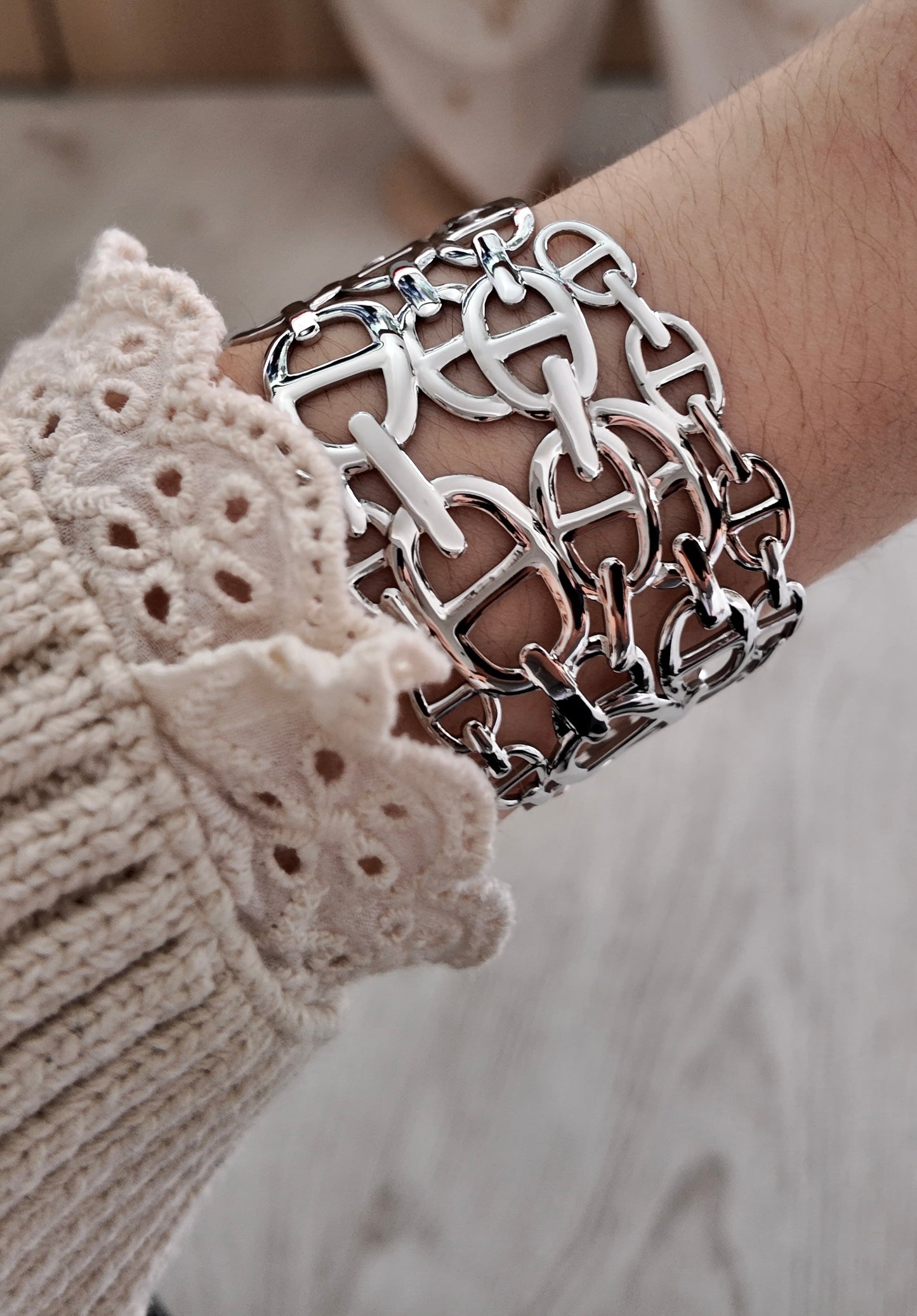 Kaelina – manchette maille marine